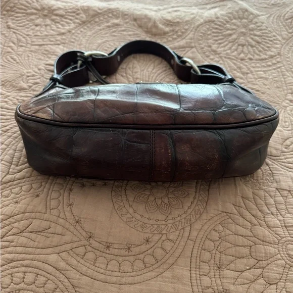 Dooney And Bourke Croc Embossed Hobo Shoulder - Picture 8 of 15